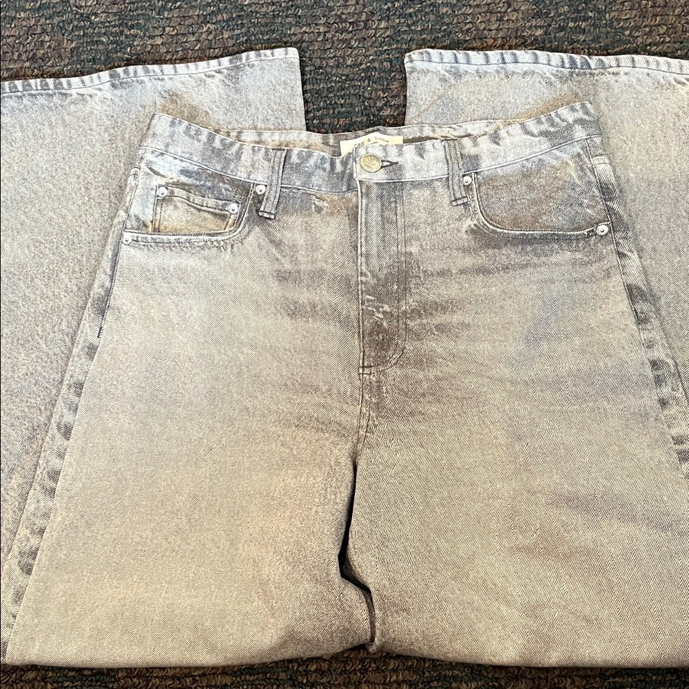 rag & bone Light Gray Women's Wide Leg Jeans